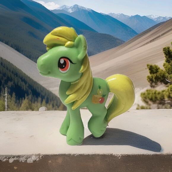 My Little Pony Wensley Mini Figure Green Yellow Hair Apple Pie Cutie Mark Hasbro - Picture 1 of 3